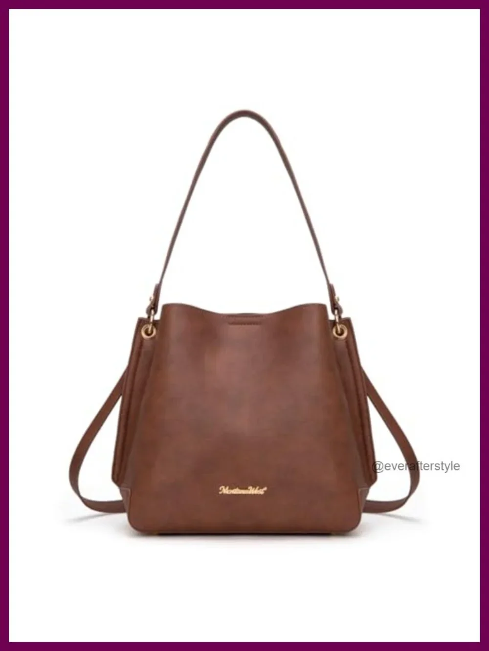 Medium Hobo Bag with 3 Compartments, Center Zip Divider, Detachable Crossbody